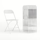 Flash Furniture – Chaise pliante série HERCULES de qualité supérieure en plastique d’une capacité de 800 lb, blanc, 10/paquet-Ensemble de 10 chaises pliantes en plastique blanc