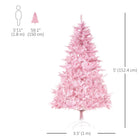 HOMCOM 5' Artificial Christmas Tree with Automatic Open - Pink-The branches will open automatically, saving your assembly time 