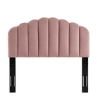 Modway Veronique Performance Velvet Twin Headboard - Dusty Rose-Dense Foam Padding