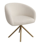 Nicer Interior Boucle Swivel Chair - White-Textured white bouclé fabric for a soft, cozy feel