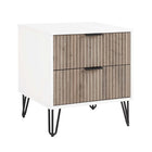 Manhattan Comfort - Table de nuit moderne DUMBO 20,07" à 2 tiroirs - Blanc et gris rustique-17,73 po L x 20,07 po l x 21,65 po H