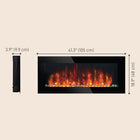 HOMCOM Wall Mounted Fireplace with LED Flame - Black-Remote and manual controls offer easy operation from anywhere in the room