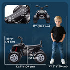 Qaba 24V 2-Seater Ride On Car for Kids with Suspension Wheels - Black-Wide wheels and dual suspension provide a smoother, safer ride 