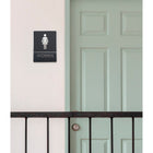 Futech Grey Washroom Sign Woman with Braille-4
