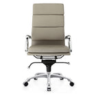 Plata Import - Chaise de bureau Plata Import - Paco en cuir PU à dossier haut en mousse avec cadre en métal, Gris-Mecanisme d'inclinaison