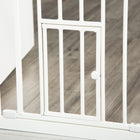 PawHut 29-32 Inch Pet Gate with Cat Door - White-Colour: Black