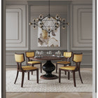 Manhattan Comfort - Lot de 2 chaises de salle à manger traditionnelles Pulitzer 46 cm, revêtement en similicuir camel et noyer-Cadre en hêtre massif avec une finition noyer riche