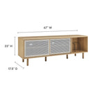 Modway Kurtis 67" TV and Vinyl Record Stand - Oak-Metal Mesh Sliding Doors