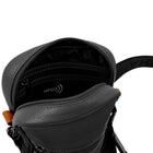 CHAMPS Onyx Collection Vertical Crossbody Bag - Black-Back slip pocket