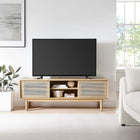 Modway Milo 59" TV Stand - Oak Tan-Woven Rope Design
