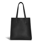 Champs Onyx Leather Vertical Tote - Black-Made of Genuine Cowhide Leather
