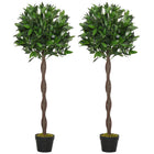 Outsunny - Arbre de laurier artificiel 4 pi en pot - vert - lot de 2-Le design de l’arbre de laurier est classique et élégant 