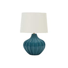 Monarch Specialties - Luminaire - 24 po H Lampe De Table - Céramique Bleue - Abat-Jour Ivoire / Crème - Transitionnel-Illuminez n'importe quelle espace avec cette élégante et polyvalente lampe de table en céramique bleue de 24" de haut, de forme incurvée attrayante, attachée à un cordon transparent de 6 pieds, et surmontée d'un simple abat-jour en tissu lin ivoire accentué par un subtil embout rond en métal doré