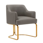 Manhattan Comfort Raya 25.2" Modern Leatherette Upholstered Dining Armchair - Taupe - Set of 2-10