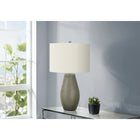 Monarch Specialties 24" H Contemporary Table Lamp - Grey Resin / Ivory / Cream Shade-The easy to use 3-way rotary switch holds a single bulb (not included) with a maximum outage of 100W/120V to adjust the lighting ambiance and instantly brighten or dim a room