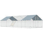 PawHut  Large Metal Chicken Coop with Cover - For 24-30 Chickens-Spacious 258 sq. ft (24 m²) area comfortably accommodates 24-30 chickens
