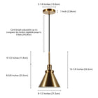 Hudson&Canal - Suspension Zeno de 21,6 cm de large avec abat-jour en métal - Laiton/laiton-8