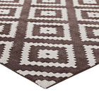 Modway Alika Abstract Diamond Trellis Area Rug - 5 ft W x 8 ft L - Ivory/Brown-Gripping Jute Fabric Underside