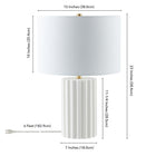 Hudson&Canal - Lampe de table haute Seren 23" avec abat-jour en tissu - Blanc mat/laiton/blanc-Dimensions du produit : 15" L x 15" l x 23" H