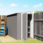 Outsunny 4' x 8' Steel Garden Storage Shed with Lockable Door & 2 Air Vents for Backyard-Sloped roof prevents water accumulation
