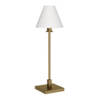 Hudson&Canal - Lampe de table Clement de 71 cm de haut avec abat-jour en tissu, - Laiton/Blanc-Design moderne et élégant pour votre salon, votre espace de travail ou votre table de chevet