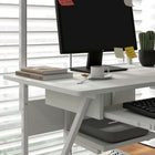 HOMCOM 31.5" Computer Desk - White-Melamine-coated particleboard resists scratches and wear