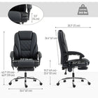 Vinsetto Reclining Massage Office Chair with Adjustable Height and Footrest - Black-Curved backrest and thick padding provide extra support 