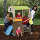 Simplay3 YEIO Discovery Playhouse-Two doors in the front and rear with slots for pretend mail delivery