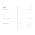 Letts of London 2027 Denim Weekly/Monthly Planner with Sewn Binding and Fabric Cover - 8-1/4" x 5-7/8"- Assorted - Multilingual-Monthly planner before each month