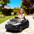 Qaba 12V Licensed Ford Mustang Mach-E Kids Electric Car - Black-Dual 12V motors provide a thrilling ride with speeds up to 3.1 mph (5km/h) 