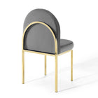 Modway Isla Channel Tufted Performance Velvet Dining Side Chair - Gold/Grey-Chair Weight Capacity: 331 lbs.