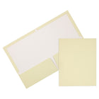 JAM Paper Glossy Two Pocket Presentation Folders, Ivory, 100 Pack (385GIVB)-Colour: Cream