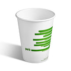 Gobelets compostables en carton pour boisson chaude de Perk – 12 oz – Blanc et vert – Paquet de 50-Doublés d’acide polylactique pour empêcher les fuites