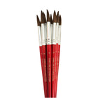 DBLG Imports - Pinceau rond en poil de chameau taille 12, Paquet de 12-Manche rouge moyen
