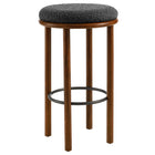 Modway - Fable Tissu Boucle Tabourets de bar - Charbon de bois en noyer - Ensemble de 2-Brancard métallique