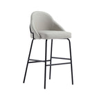 Manhattan Comfort - Gracie tabouret de bar moderne de 22" en similicuir rembourré - pierre et noir - lot de 3-Poids maximal : 275 lb Chaque