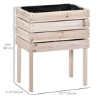Outsunny Wooden Raised Planting Boxes - 205" L x 125" W x 23.5" H - Natural - 4 Pack-Provide gardeners with adequate and sturdy planting area 