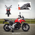 Qaba Honda Licensed 12V Electric Motorcycle with Headlights Music - Red-Comes with two training wheels, boosting safety for beginners 