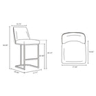 Manhattan Comfort Serena 17.71" Modern Leatherette Upholstered Barstool - Light Grey - 2 Pack-Upholstered in Beautiful Leatherette with High Density Foam Filled Padding