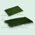 PawHut 26" L Artificial Grass Dog Pee Pad  - Green-Easy cleaning process, simply rinse with water 
