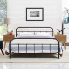 Modway Maisie Stainless Steel Queen Bed Frame - Brown-Powder Coated Sturdy Steel Frame