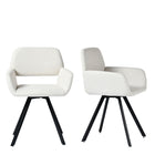 Homy Casa Swivel Office Reception Chairs - Beige Fabric - 2 Pack-Ergonomic backrest provides excellent spine and lumbar support.