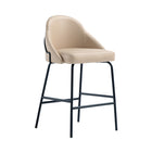 Manhattan Comfort Gracie 22" Modern Leatherette Upholstered Counter Stool - Tan and Black-Weight Capacity: 275 Lbs. Each