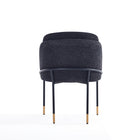 Manhattan Comfort - Lot de 2 chaises de salle à manger modernes Flor 22,83 po en tissu sergé noir-Livré chez vous entièrement assemblé Aucun assemblage requis