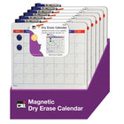 Charles Leonard Magnetic Dry Erase Calendar with Marker/Eraser and 2 Magnets, 14" x 14", Pack of 6-Set of 6 boards, each with dry eraser marker and two magnets