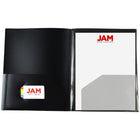 JAM Paper Heavy Duty Plastic Multi-Pocket Folders - 4 Pocket Organizer - Black - 2 Pack-Quantity: 2 per pack | Enough to organize all your subjects & projects