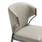 Manhattan Comfort Kirsten 20.5" Modern Leatherette Upholstered Dining Chair - Light Grey - Set of 2-Curved Backrest with Open Metal Accents Add an Industrial Edge to the Soft Silhouette