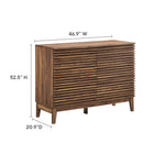 Modway Render 47" 6-Drawer Dresser - Walnut-Slatted Design