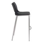 Zuo Ace Barstool - Black/Silver - Set of 2-3 year limited warranty