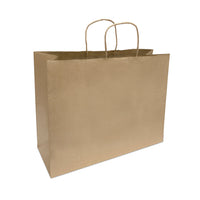 Reliabag - Sac En Papier À poignees Torsadees, Kraft, 16 po L X 6 po P X 12 po H, Paquet De 100-Fabrique en papier kraft de qualite superieure avec fond plat renforce.